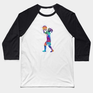 Girl Basketball Kid Watercolor Sport Gift Baseball T-Shirt